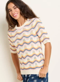 BRAKEBURN Rainbow Wave Knitted Tee 20 9 BRAKEBURN Rainbow Wave Knitted Tee 20 -Fit In Dress Sales tuc144065081 Multi20Coloured R Z003A