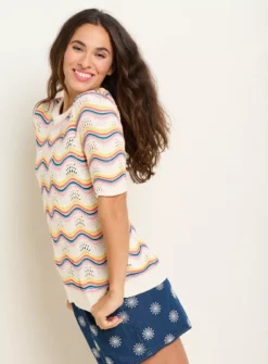 BRAKEBURN Rainbow Wave Knitted Tee 20 8 BRAKEBURN Rainbow Wave Knitted Tee 20 -Fit In Dress Sales tuc144065081 Multi20Coloured R Z005A
