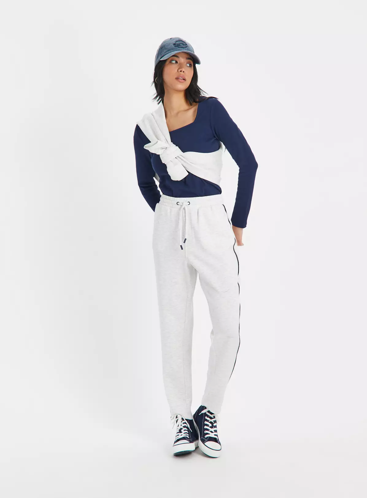 Navy Square Neck Long Sleeve Top 18 2 Navy Square Neck Long Sleeve Top 18 - Image 2