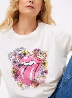Cream Rolling Stones Oversized Graphic T-Shirt 18 6 Cream Rolling Stones Oversized Graphic T-Shirt 18 -Fit In Dress Sales tuc144097471 Cream R Z001A