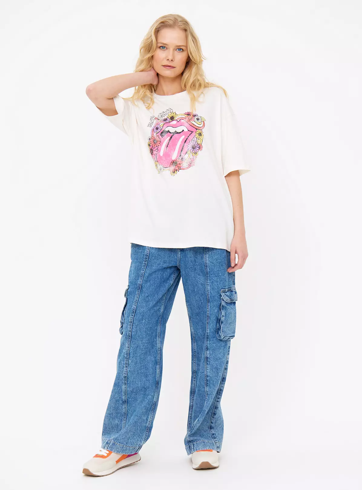 Cream Rolling Stones Oversized Graphic T-Shirt 18 1 Cream Rolling Stones Oversized Graphic T-Shirt 18