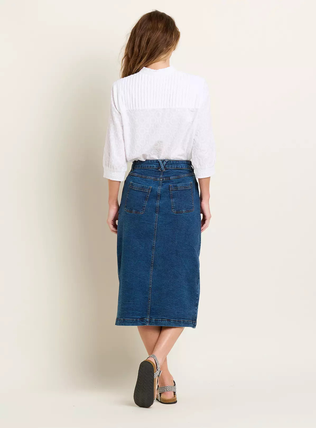 BRAKEBURN Button Front Denim Midi Skirt 18 2 BRAKEBURN Button Front Denim Midi Skirt 18 - Image 2
