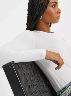 Modal White Long Sleeve Top 16 -Fit In Dress Sales tuc144122832 White R Z003A 1