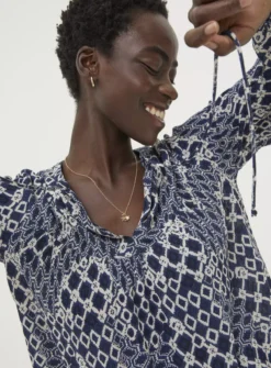 FATFACE Georgie Patchwork Geo Tunic 14 -Fit In Dress Sales tuc144135721 Navy R Z003A