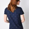 BURGS Brocton Womens V Neck T Shirt Navy 14