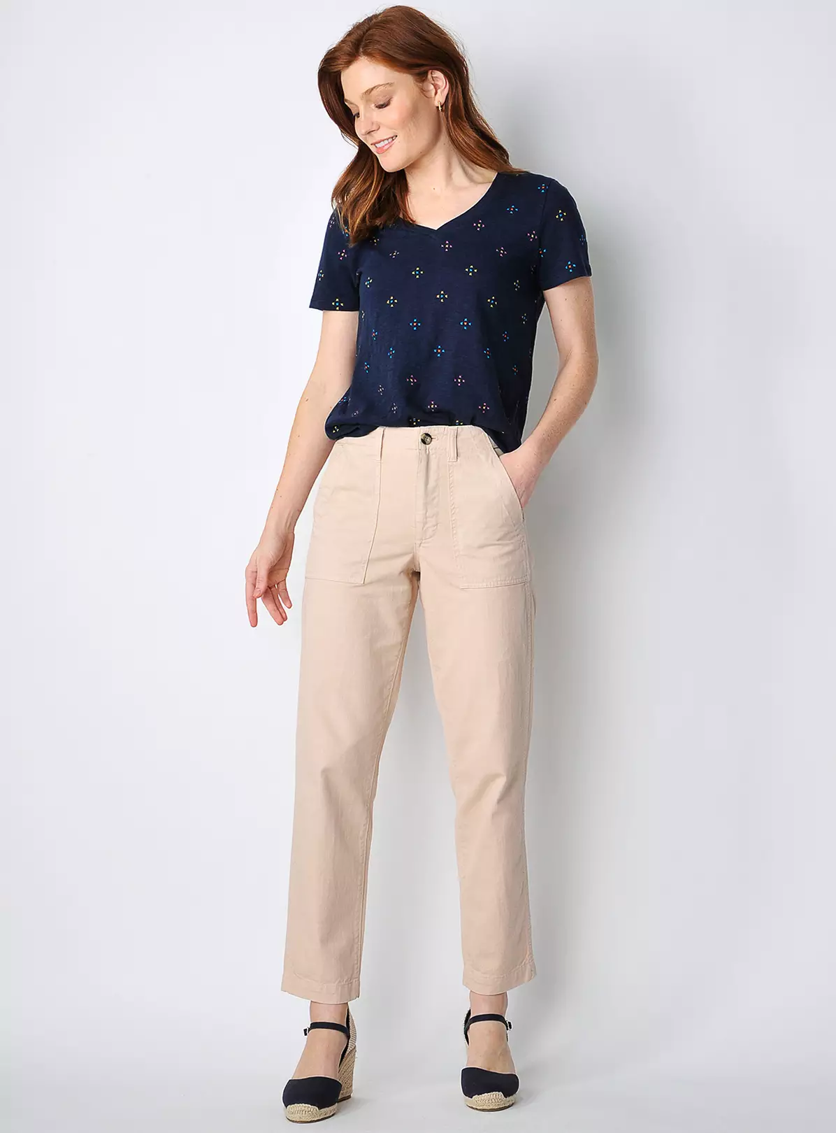 BURGS Brocton Womens V Neck T Shirt Navy 14 4 BURGS Brocton Womens V Neck T Shirt Navy 14 - Image 4