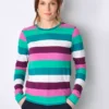 BURGS Portreath Womens Ls Crew Neck Tee - Multi Coloured 18
