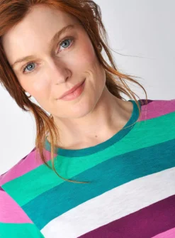 BURGS Portreath Womens Ls Crew Neck Tee - Multi Coloured 18 -Fit In Dress Sales tuc144145006 Multi20Coloured R Z003A