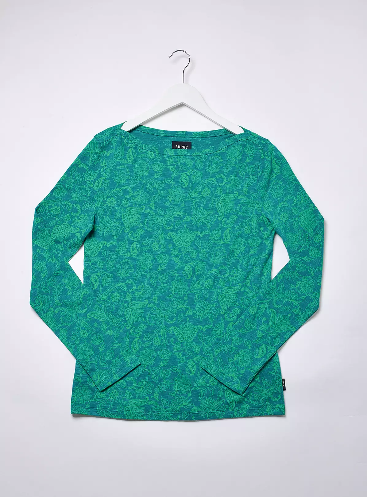 BURGS Carey Womens Boat Neck Ls Tee - Green 14 2 BURGS Carey Womens Boat Neck Ls Tee - Green 14 - Image 2