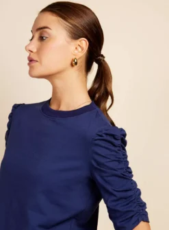 VOGUE WILLIAMS Navy Ruched Tshirt 10