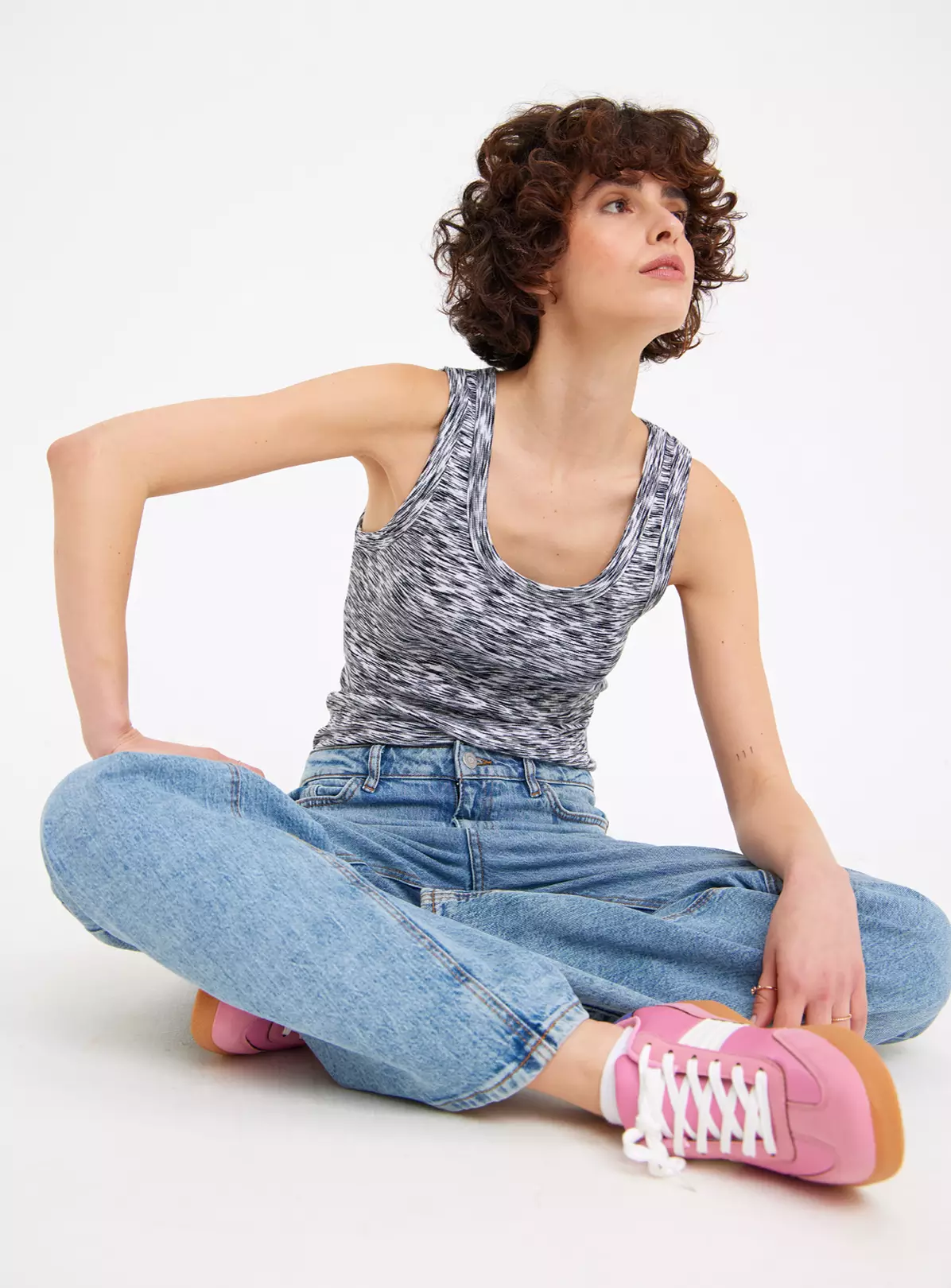 Mono Space Dye Ribbed Vest Top 22 2 Mono Space Dye Ribbed Vest Top 22 - Image 2