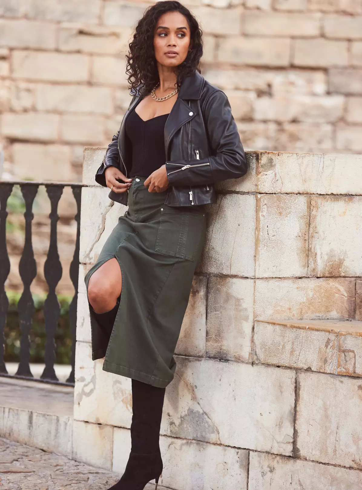 SOSANDAR Cargo Pocket Denim Skirt 18 1 SOSANDAR Cargo Pocket Denim Skirt 18