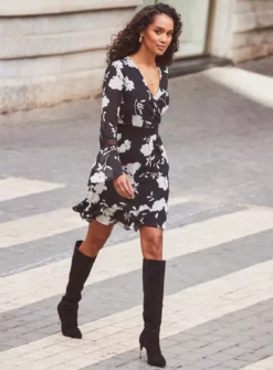 SOSANDAR Fluted Hem Dress 16 -Fit In Dress Sales tuc144174721 Multi20Coloured R Z002A