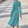 SOSANDAR Geo Print Wrap Midi Dress 18