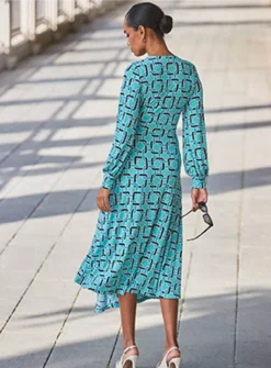 SOSANDAR Geo Print Wrap Midi Dress 18