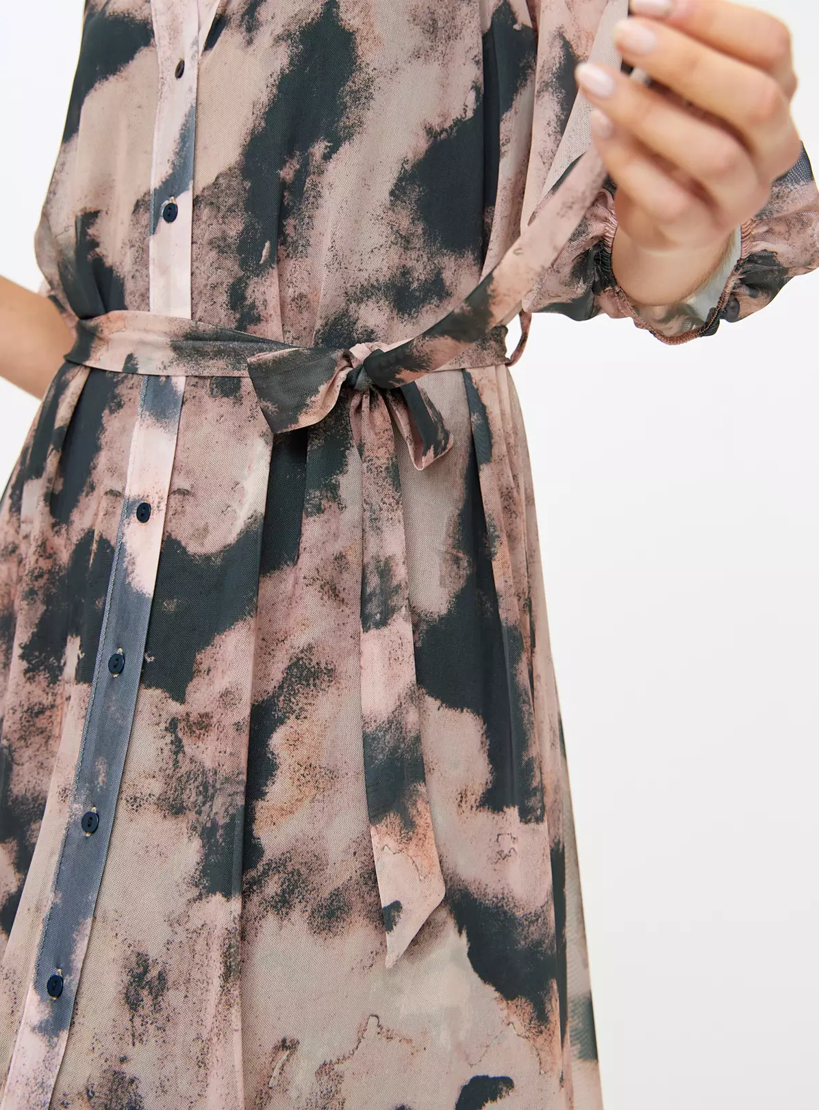 Abstract Print Mesh Shirt Dress 22 1 Abstract Print Mesh Shirt Dress 22