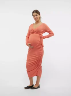 MAMALICIOUS Trinity Tess Long Sleeve Jersey Midi Dress XXL 10 MAMALICIOUS Trinity Tess Long Sleeve Jersey Midi Dress XXL -Fit In Dress Sales tuc144193593 Orange R Z002A