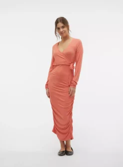 MAMALICIOUS Trinity Tess Long Sleeve Jersey Midi Dress XXL 11 MAMALICIOUS Trinity Tess Long Sleeve Jersey Midi Dress XXL -Fit In Dress Sales tuc144193593 Orange R Z004A