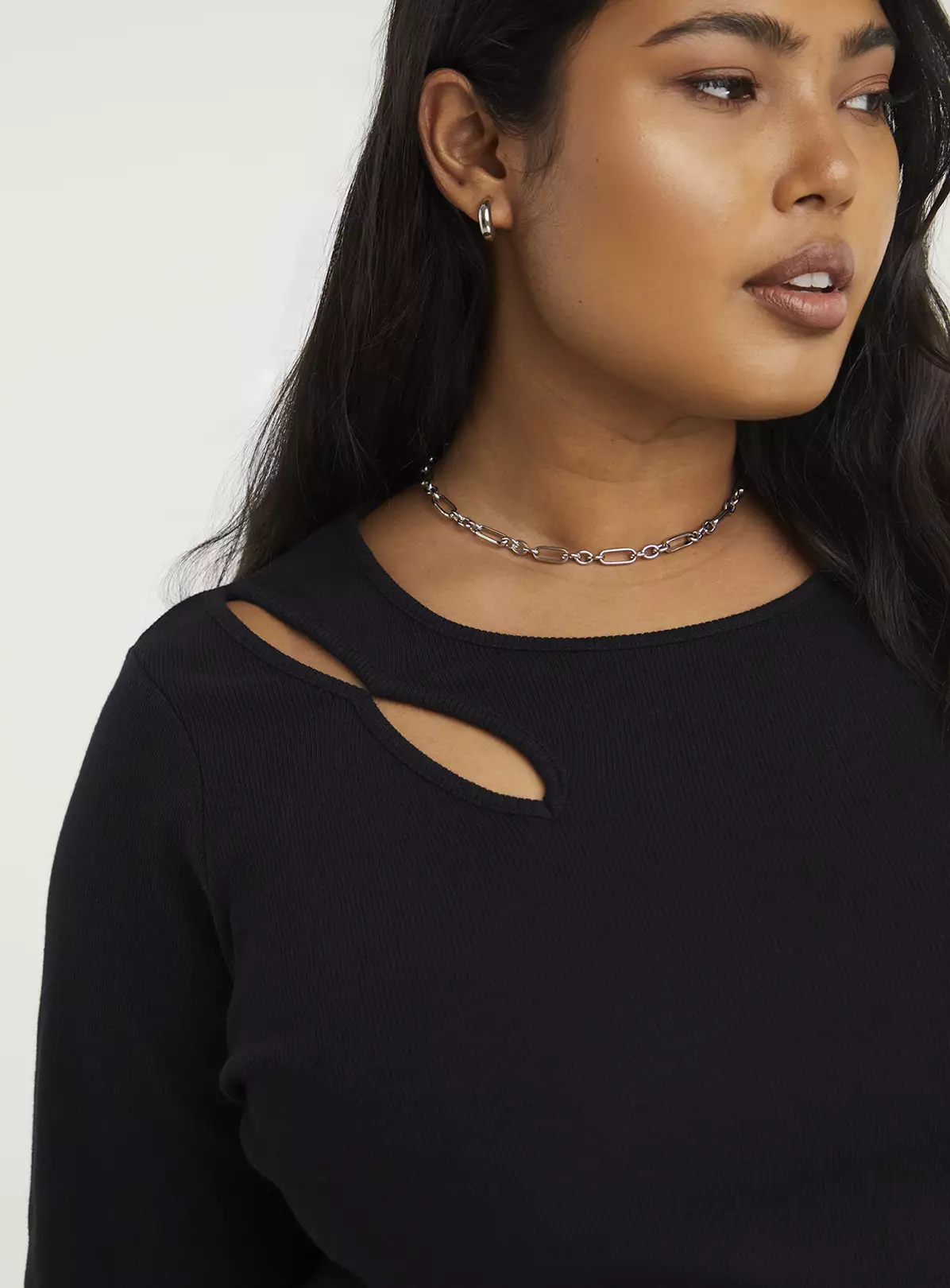 SIMPLY BE Cut Out Ribbed Top 16 1 SIMPLY BE Cut Out Ribbed Top 16