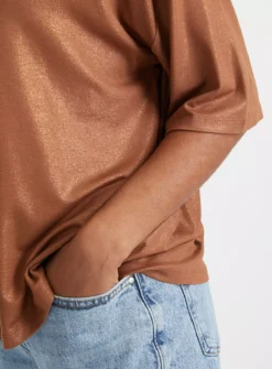 Bronze Metallic Relaxed Fit Top 18 6 Bronze Metallic Relaxed Fit Top 18 -Fit In Dress Sales tuc144200634 Bronze R Z003A