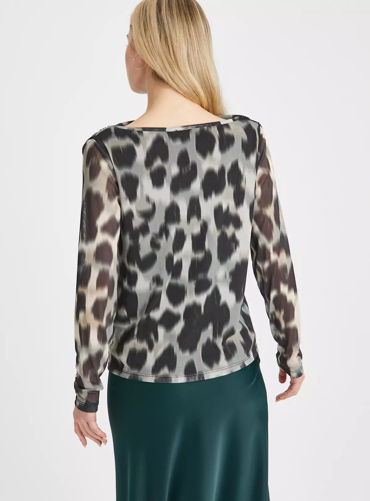 Blurred Animal Print Mesh Top 22 2 Blurred Animal Print Mesh Top 22 - Image 2