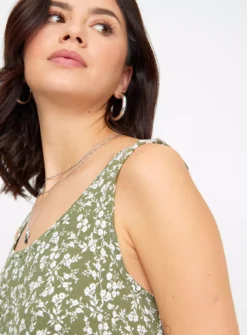 Khaki Ditsy Vest Top 18