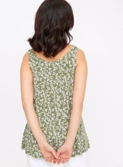 Khaki Ditsy Vest Top 18 -Fit In Dress Sales tuc144205451 Khaki R Z004A