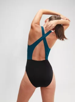 SPEEDO Womens Colourblock Highneck Crossback Swimsuit 10 5 SPEEDO Womens Colourblock Highneck Crossback Swimsuit 10 -Fit In Dress Sales tuc144265121 Multi20Coloured R Z002A