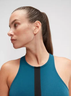 SPEEDO Womens Colourblock Highneck Crossback Swimsuit 10