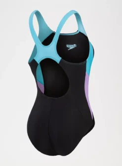 SPEEDO Womens Colourblock Splice Muscleback Swimsuit 6 10 SPEEDO Womens Colourblock Splice Muscleback Swimsuit 6 -Fit In Dress Sales tuc144265690 Black R Z002A