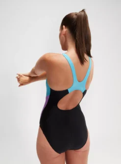 SPEEDO Womens Colourblock Splice Muscleback Swimsuit 6