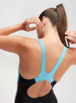 SPEEDO Womens Colourblock Splice Muscleback Swimsuit 6 9 SPEEDO Womens Colourblock Splice Muscleback Swimsuit 6 -Fit In Dress Sales tuc144265690 Black R Z006A