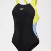 SPEEDO Womens Colourblock Splice Muscleback Swimsuit 14