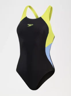 SPEEDO Womens Colourblock Splice Muscleback Swimsuit 14