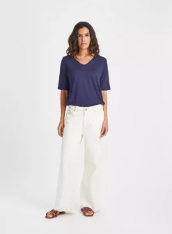 Navy V-Neck Relaxed Fit T-Shirt 14