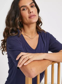 Navy V-Neck Relaxed Fit T-Shirt 14 -Fit In Dress Sales tuc144267441 Navy R Z003A