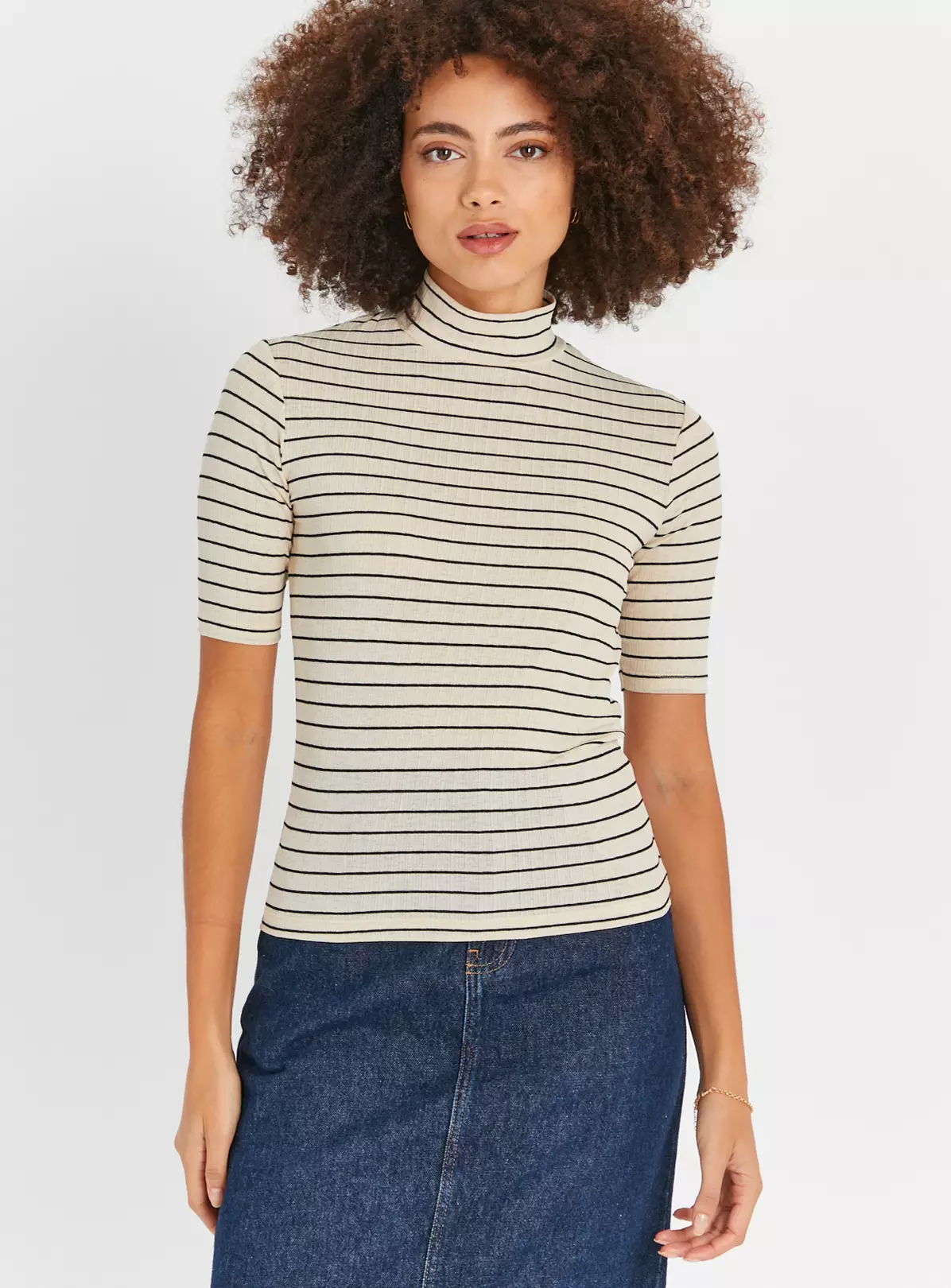 Neutral Stripe High Neck Top26 3 Neutral Stripe High Neck Top26 - Image 3
