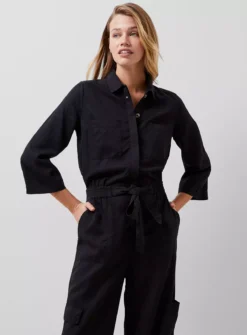 FRENCH CONNECTION Elkie Twill Jumpsuit M 6 FRENCH CONNECTION Elkie Twill Jumpsuit M -Fit In Dress Sales tuc144277367 Black R Z002A 1