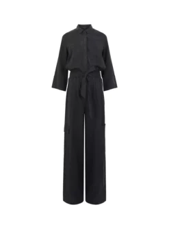 FRENCH CONNECTION Elkie Twill Jumpsuit XL 7 FRENCH CONNECTION Elkie Twill Jumpsuit XL -Fit In Dress Sales tuc144277367 Black R Z004A