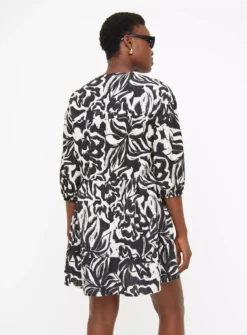 Monochrome Floral Tiered Dress 18 -Fit In Dress Sales tuc144296891 Multi20Coloured R Z004A