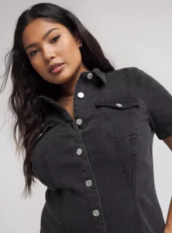 SIMPLY BE Short Sleeve Maxi Denim Dress 20