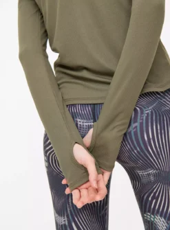 Active Khaki Ribbed Long Sleeve Top S -Fit In Dress Sales tuc144301486 Khaki R Z003A 1