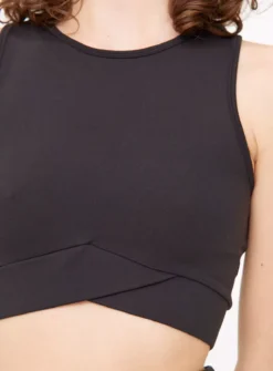 Active Black Wrap Hem Cropped Top L -Fit In Dress Sales tuc144301654 Black R Z003A