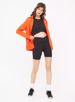 Active Black Wrap Waist Cycling Shorts S