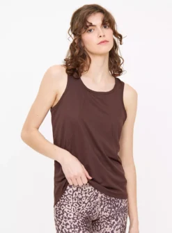 Active Brown Dropped Hem Vest Top M -Fit In Dress Sales tuc144302981 Brown R Z001A