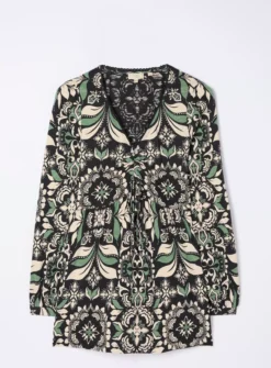 FATFACE Gina Mosaic Leaf Tunic 16 -Fit In Dress Sales tuc144310323 Black R Z006A