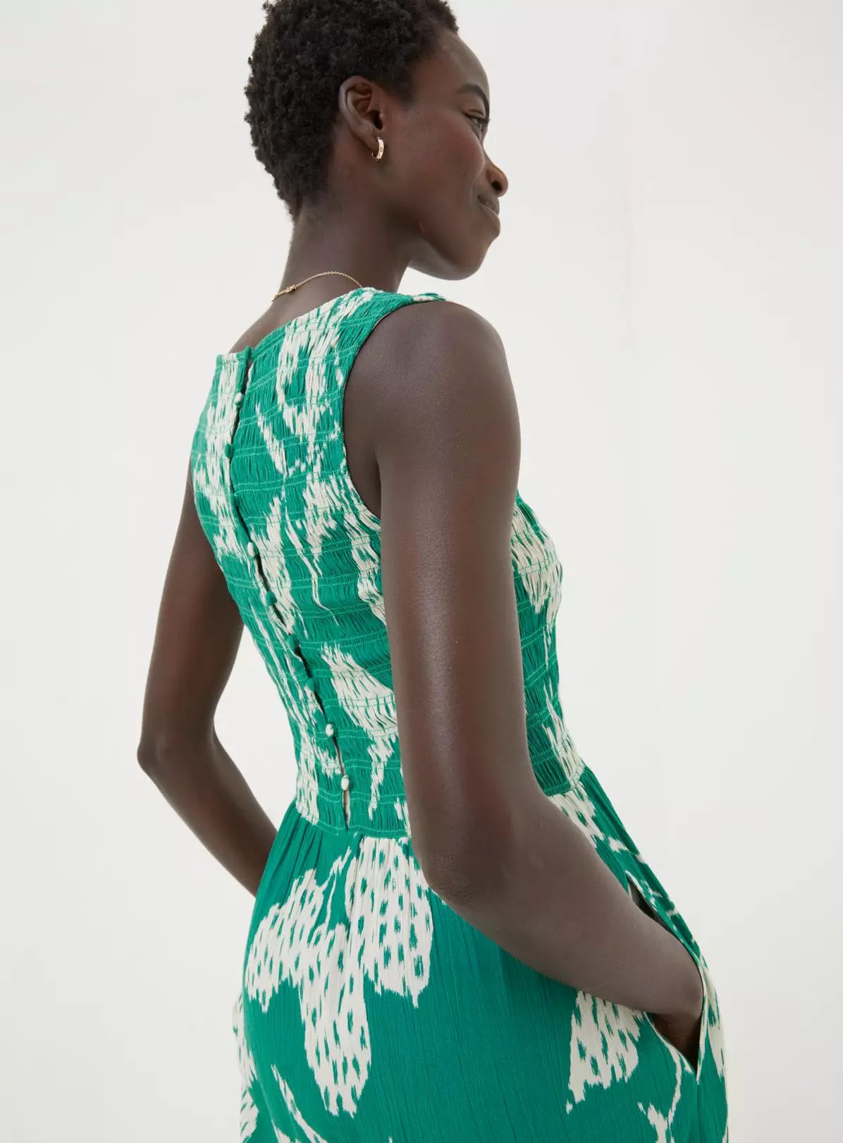 FATFACE Aria Textured Leaves Midi Dress 6 3 FATFACE Aria Textured Leaves Midi Dress 6 - Image 3