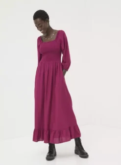 FATFACE Adele Midi Dress 8 -Fit In Dress Sales tuc144324160 Plum R Z001A