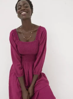 FATFACE Adele Midi Dress 8 -Fit In Dress Sales tuc144324160 Plum R Z003A