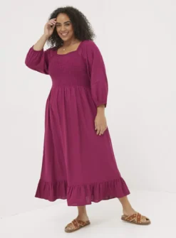 FATFACE Adele Midi Dress 8 -Fit In Dress Sales tuc144324160 Plum R Z006A